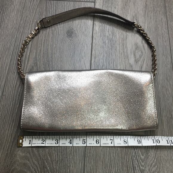Kate Spade New York Chain Leather Sling Shoulder Bag Metallic Logo Hardware - Picture 4 of 8